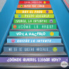 Vinilos de colores escaleras y peldaños - Frases de motivación y emoticonos