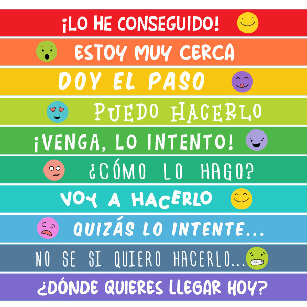 Vinils de colors per escales i esglaons - Frases de motivació i emoticones