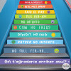Vinilos de colores escaleras y peldaños - Frases de motivación y emoticonos