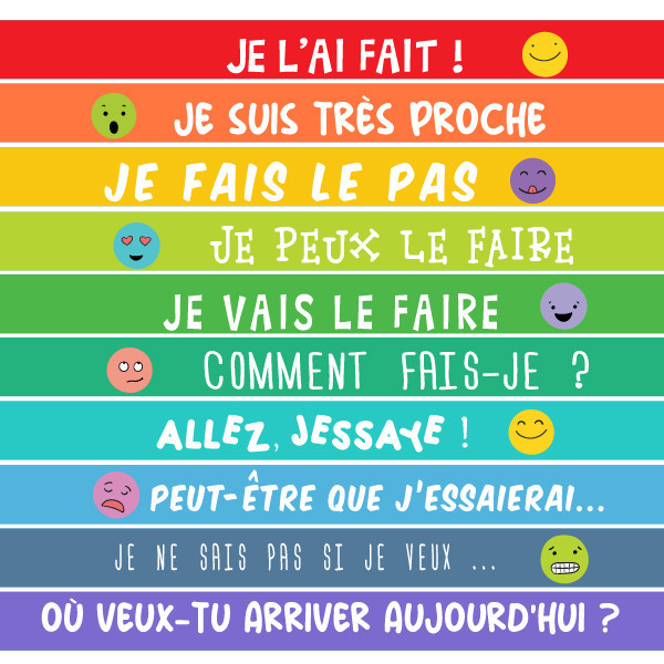 Vinils de colors per escales i esglaons - Frases de motivació i emoticones