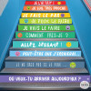 Vinilos de colores escaleras y peldaños - Frases de motivación y emoticonos