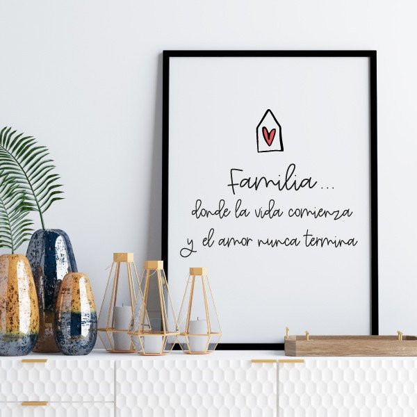 ¡Elige idioma! Cuadros decorativos - Familia… Donde la vida comienza