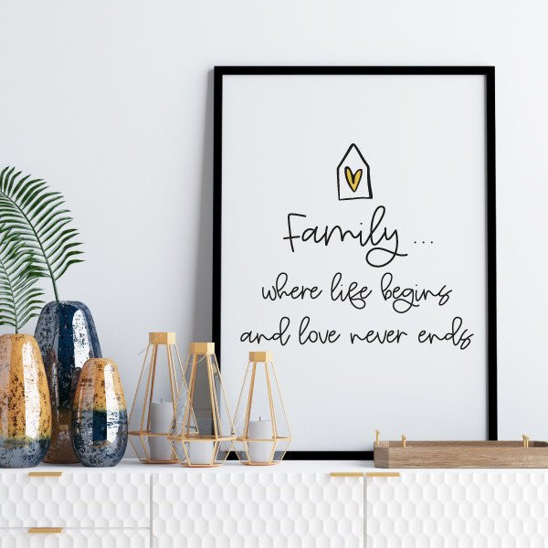¡Elige idioma! Cuadros decorativos - Familia… Donde la vida comienza