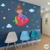 Girl with a strawberry - Wall decoration for school cafeterias - Children's stickers