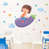 Nena amb albergínia - Decoració per a menjadors escolars