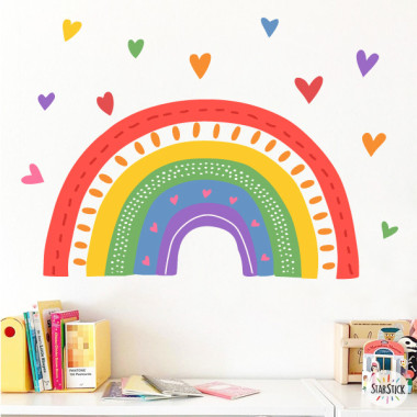 Décoration murale enfant - Arc-en-ciel personnalisable. Coloré