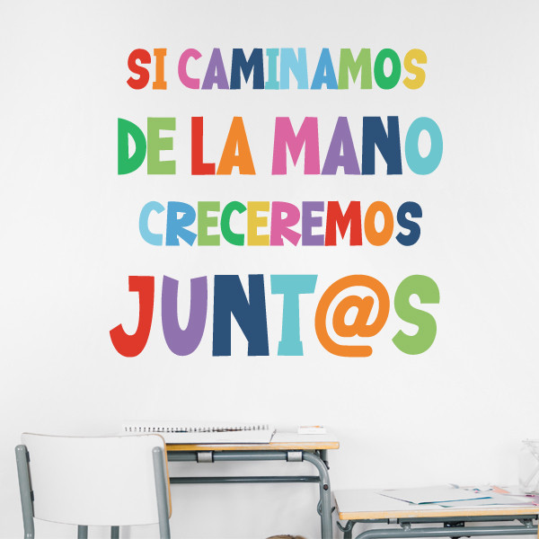 Decoración del aula con vinilos - Si caminamos de la mano... ¡Elige idioma!