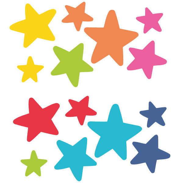 Decorating windows and glass with stickers – Colorful stars