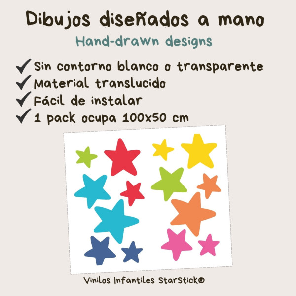 Decorar ventanas y cristales con vinilos – Estrellas de colores