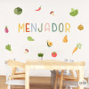 Decoración Montessori para comedores escolares - Palabra Comedor + verduras