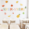 Montessori stickers for school canteens - Word Yum Yum + fruits