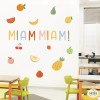 Montessori stickers for school canteens - Word Yum Yum + fruits