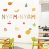 Montessori stickers for school canteens - Word Yum Yum + fruits