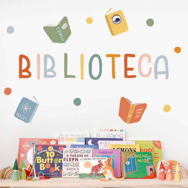 Montessori decoration for school libraries - Library stickers