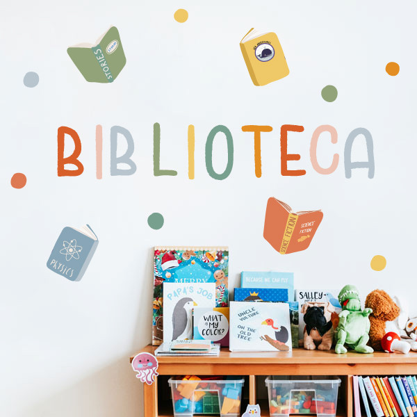 Montessori decoration for school libraries - Library stickers
