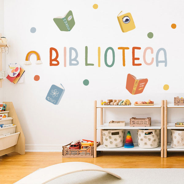 Montessori decoration for school libraries - Library stickers