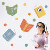 Colourful books - Wall decal to decorate Montessori libraries