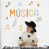Vinil decoratiu amb la paraula Música + notes musicals