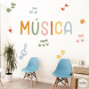 Sticker décoratif avec le mot Musique + notes de musique