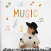 Sticker décoratif avec le mot Musique + notes de musique
