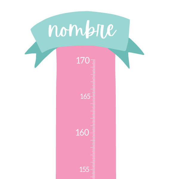 Personalized growth chart with name - Pink