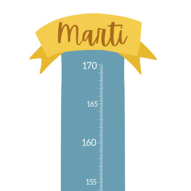 Personalized growth chart with name - Blue-gray