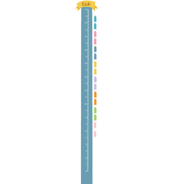 Personalized growth chart with name - Blue-gray