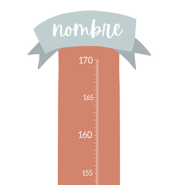Personalized growth chart with name - Terracotta