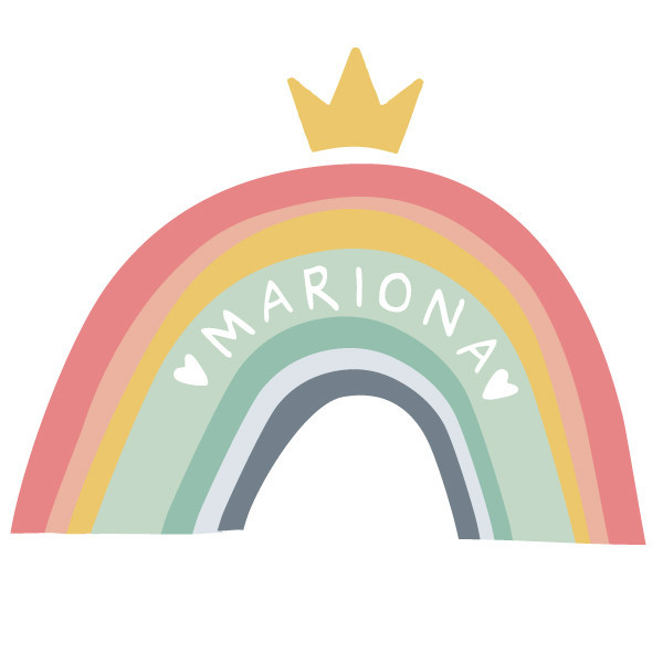 Smiling Rainbow. Name decals for doors
