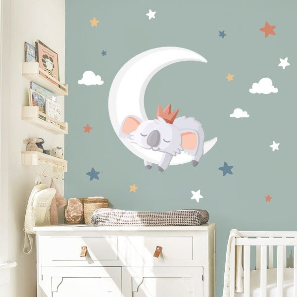 Children's decorative stickers - Koala on the moon