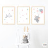 Elefante con globos. Cuadros infantiles. Decoración cuarto del bebé