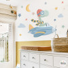 Kids' rooms - Decorative sticker Airplane with dinosaur