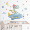 Kids' rooms - Decorative sticker Airplane with dinosaur