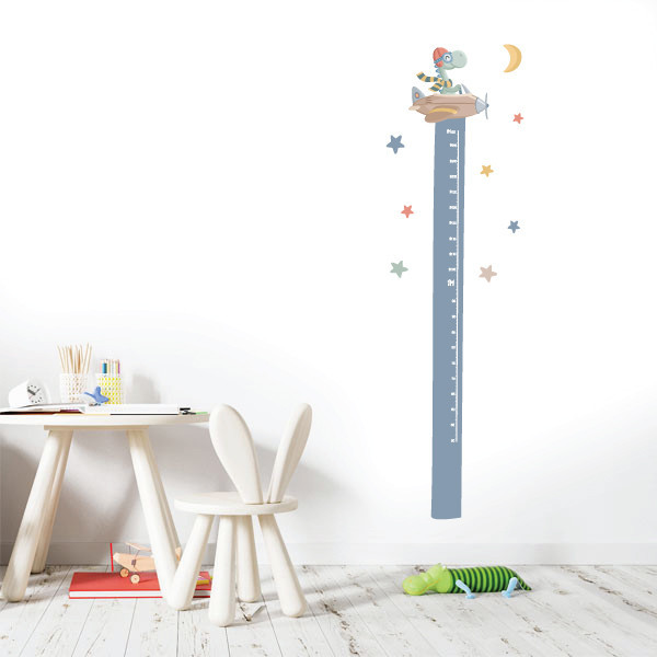 Kids' Height Chart - Airplane with Dinosaur