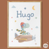 Personalized Children's Print - Airplane with Dinosaur