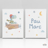 Cuadros personalizados infantiles - Avión con dinosaurio
