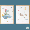 Cuadros personalizados infantiles - Avión con dinosaurio