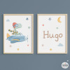 Personalized children's frames - Airplane with dinosaur
