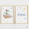 Personalized children's frames - Airplane with dinosaur