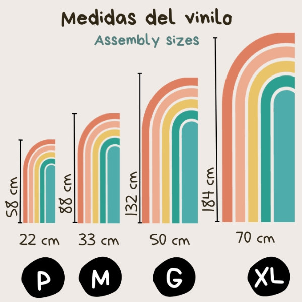 Vinil decoratiu mig arc de Sant Martí | Decoració per a habitacions juvenils