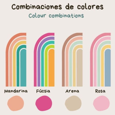 Vinilo decorativo medio arcoíris | Decoración cuartos juveniles