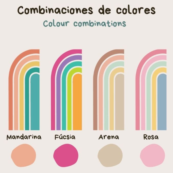 Vinil decoratiu mig arc de Sant Martí | Decoració per a habitacions juvenils