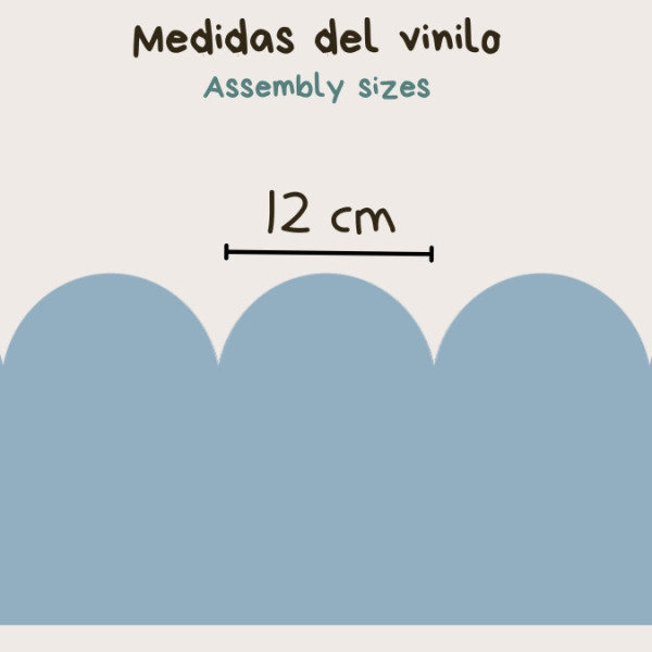 Vinilo de pared con bordes festoneados - Personalizables en color