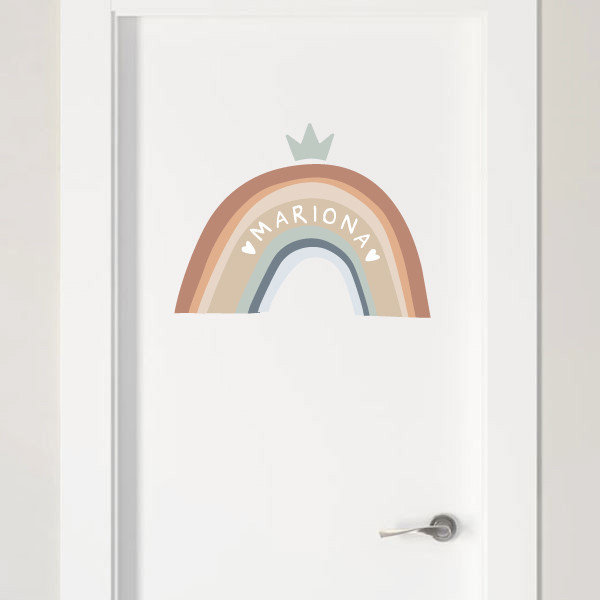 Smiling Rainbow. Name decals for doors