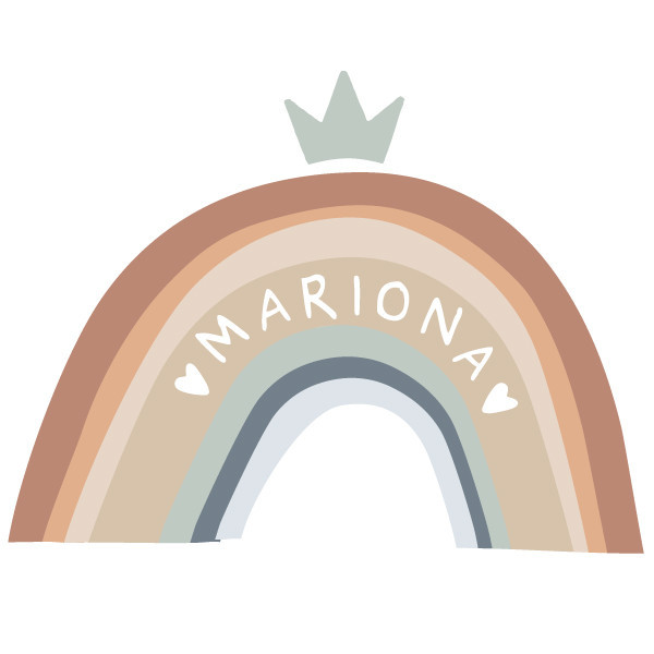 Smiling Rainbow. Name decals for doors