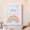 Tableau enfant personnalisé - Arc-en-ciel souriant