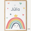 Tableau enfant personnalisé - Arc-en-ciel souriant