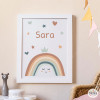 Cuadro infantil personalizado - Arcoíris sonriente Color teja
