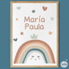 Cuadro infantil personalizado - Arcoíris sonriente Color teja
