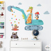 Excavadora con animales - Vinilo para habitaciones de niños